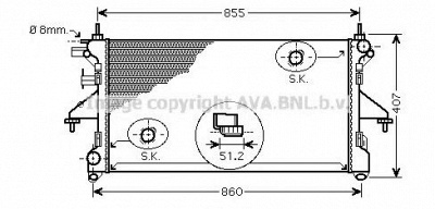 AVA QUALITY COOLING pea2309 -  Радиатор, охлаждение двигателя